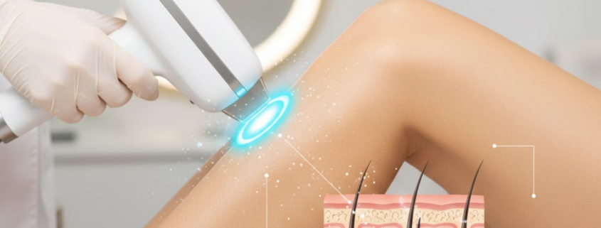 Professionelle Laser-Haarentfernung an den Beinen für dauerhaft glatte Haut ohne Rasieren.