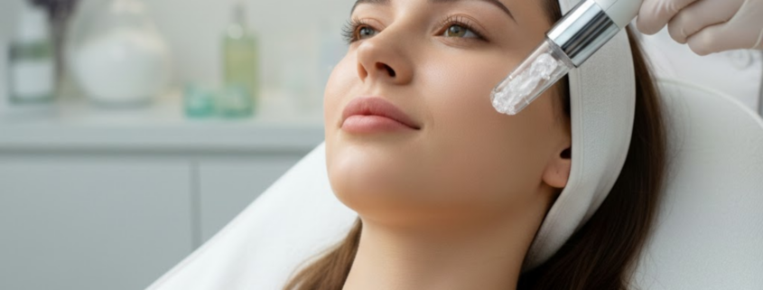 Professionelle Skin Detox Behandlung im Gesicht zur Tiefenreinigung und Hautverjüngung.